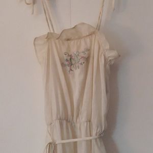 Vintage white summer dress with Embroidery